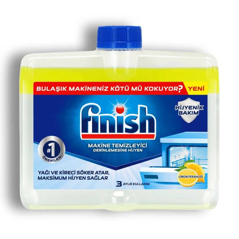 مایع جرم‌گیر ماشین ظرفشویی فینیش با رایحه لیمو Finish Lemon Refreshment Machine Cleaner حجم 250 میل - Image 1