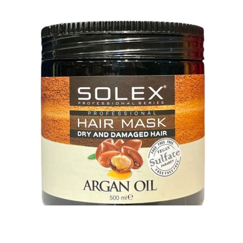 image_0cowChs ماسک مو سولکس Solex مناسب موی آسیب دیده بدون سولفات حجم 500 میل - Image 1