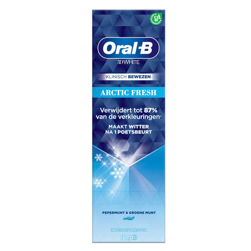 image_4Gmtw9V خمیر دندان سفیدکننده اورال بی تری دی وایت Oral-B مدل Arctic Fresh حجم 75 میل - Image 1