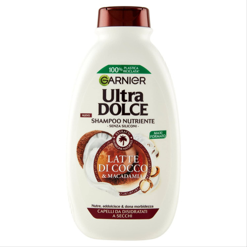 image_72rXkhr شامپو مغذی موهای خشک و معمولی با شیر نارگیل و ماکادمیا گارنیرultra Dolche 300 میل - Image 1