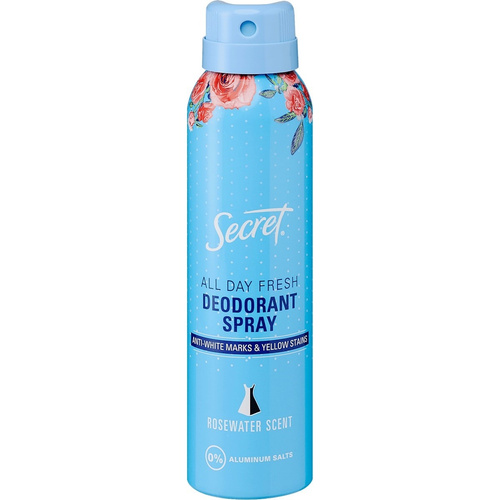 image_77HO4Yt اسپری دئودورانت سکرت Secret با رایحه گل رز Rosewater حجم 150 میل - Image 1