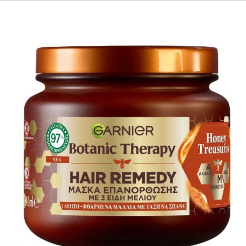 image_Be13Iao ماسک مو گارنیر botanic thrapy مدل Honey Treasures حاوی عصاره عسل و موم زنبور عسل مناسب برای موهای آسیب دیده حجم 340 میل - Image 1