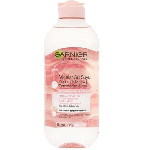 image_LsHCIIT محلول آرایش پاک کن دوفاز میسلار واتر گارنیر Garnier حاوی عصاره گل رز (گلاب) حجم 400 میل - Image 1