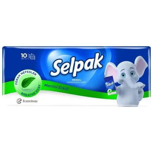 image_RbtAiqV دستمال کاغذی جیبی سلپک Selpak مدل نعنایی بسته 10 عددی - Image 1