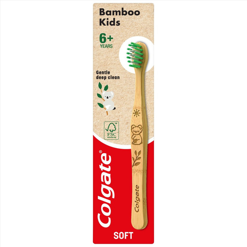 image_UHLjEko مسواک نرم زغالی بامبوی 6 سال به بالا Colgate Kids - Image 1