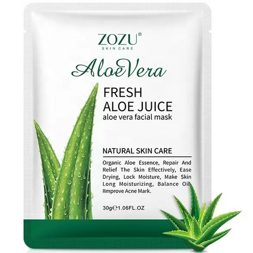 image_Y1YTiiM ماسک ورقه ای صورت زوزو Zozu با عصاره ی آلوئه ورا حجم 30 میل - Image 1