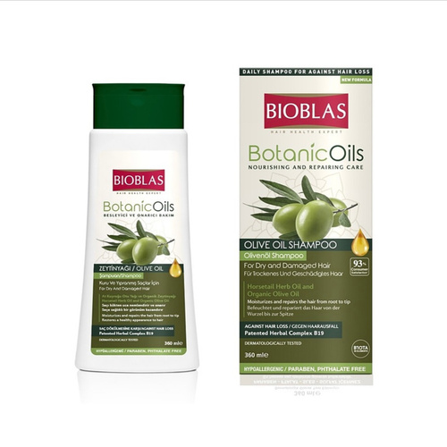 image_cgCbaoT شامپو ضدریزش مو بیوبلاس حاوی عصاره زیتون مناسب موهای خشک و آسیب دیده 360 میل BIOBLAS - Image 1