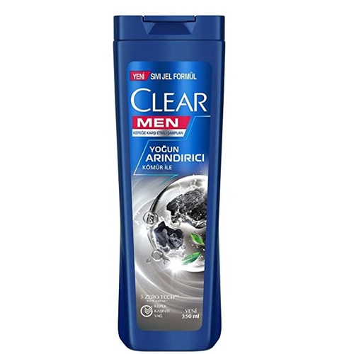 image_fxty8nB شامپو ضد شوره مردانه کلیر Clear مدل Yogun Arindirici حاوی عصاره زغال حجم 350 میل - Image 1