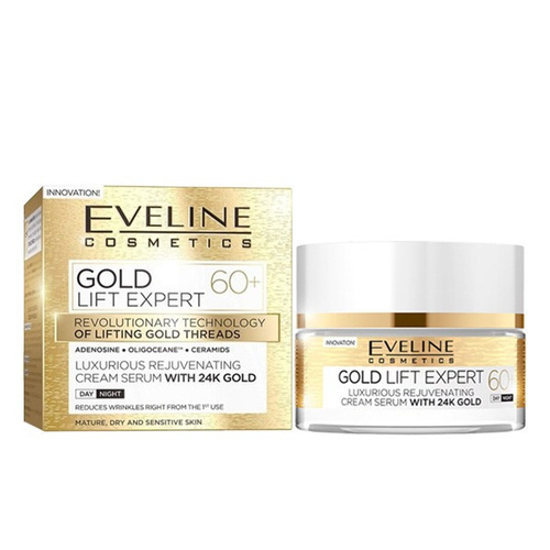 image_jgFC4Ky کرم لیفتینگ و ضدچروک طلای اولاین Eveline +60 حجم 50 میل - Image 1