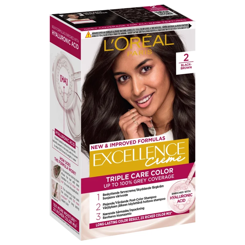 رنگ مو لورال LOREAL شماره 2 پایه مشکی - Image 1