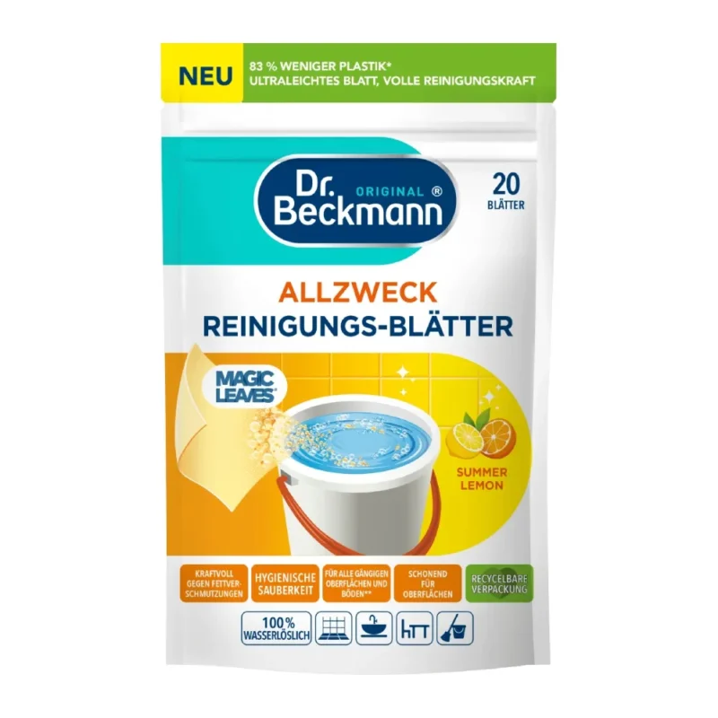 دستمال جادویی دکتر بکمن Dr. Beckmann مدل Summer Lemon رایحه لیمو بسته 20 عددی - Image 1
