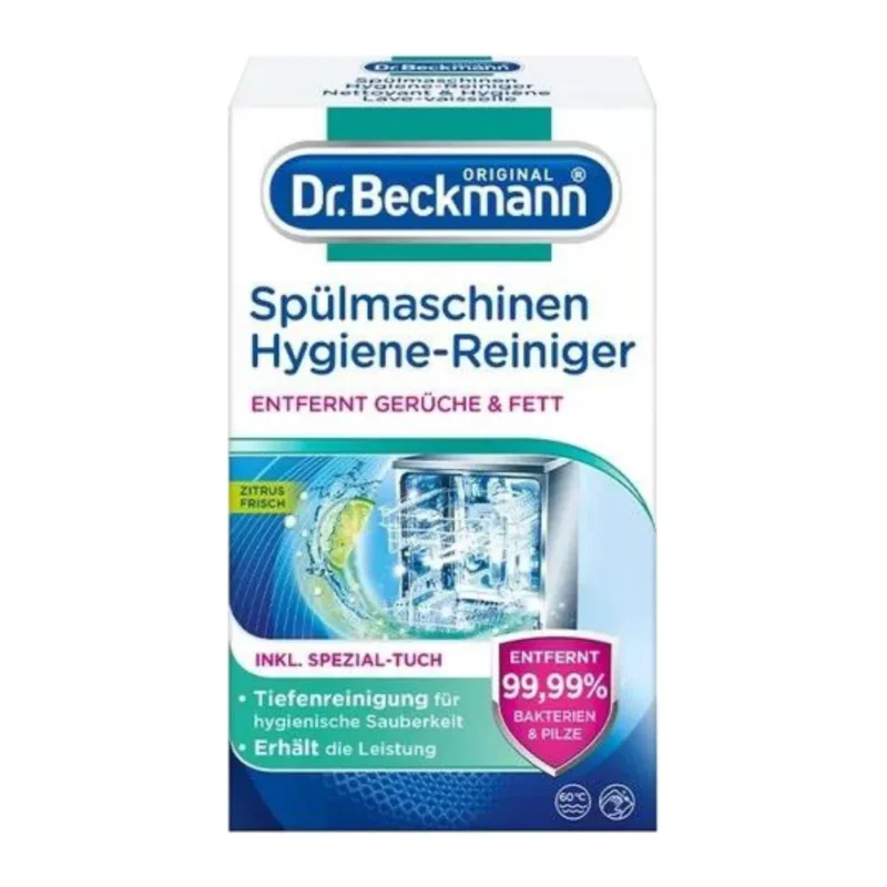 dr-beckmann-spulmaschinen-hygiene-reiniger-dishwasher-cleaner-75gr پاک کننده ماشین ظرفشویی دکتر بکمن Dr. Beckmann مدل Hygiene Reiniger وزن 75 گرم - Image 1