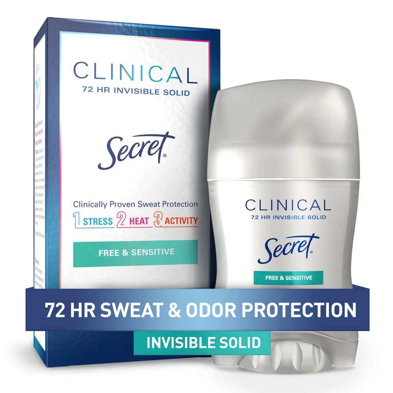 Clinical Strength Invisible Solid Antiperspirant Deodorant FREE and SENSITIVE مام استیک دئودورانت سکرت کلینیکال Secret CLINICAL Fresh & Sensitive حجم 45 گرم - Image 1