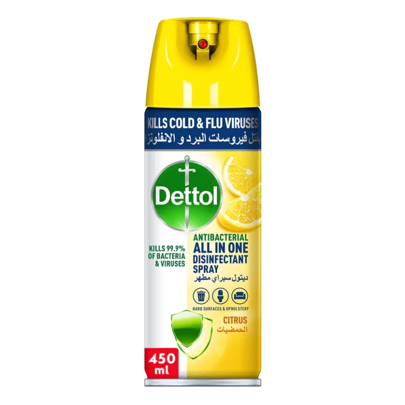 Dettol Disinfectant Surface Spray Citrus 450Ml اسپری ضدعفونی کننده آنتیباکتریال با رایحه مرکبات دتول Dettol حجم 450 میل - Image 1