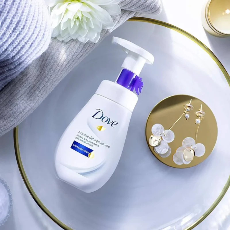 فوم پاک‌کننده و آبرسان صورت داو مخصوص پوست خشک Dove Hydrating Facial Cleansing Mousse for Dry Skin حجم 160 میل - Image 2