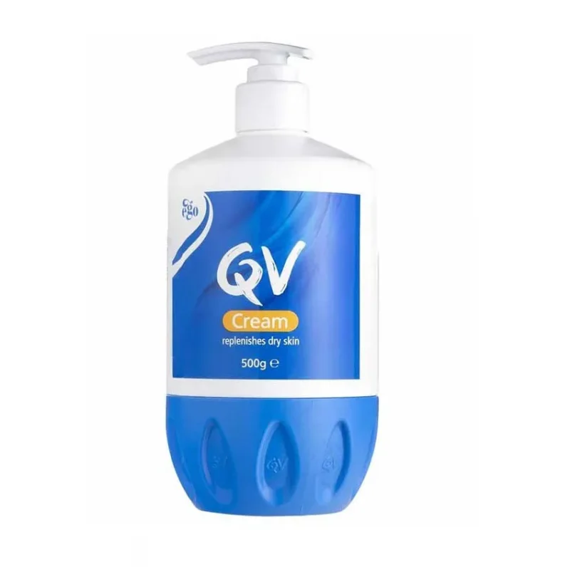 کرم مرطوب کننده پمپی کیووی مناسب پوست خشک و آسیب دیده QV MOISTURIZING CREAM FOR DRY SKIN حجم 500 گرم - Image 1