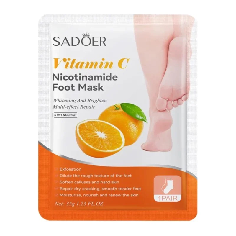 sadoer-vitamin-c-nicotinamide-foot-mask-35g ماسک پوشیدنی و سفید کننده پوست پا Sadoer Vitamin C حجم 35 گرم - Image 1
