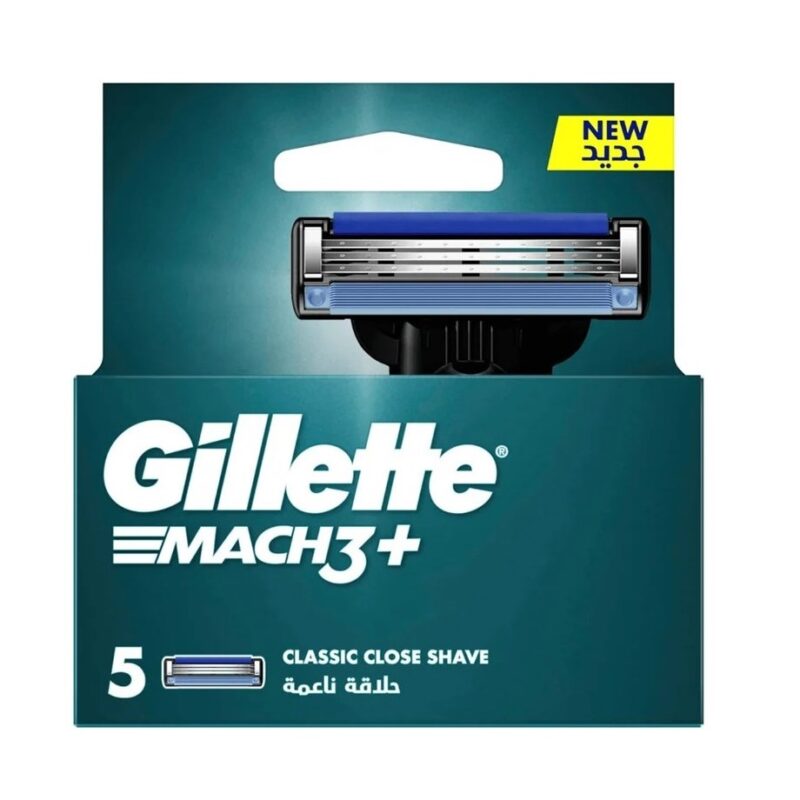 Gillette-match3-plus-classic-close-shave-5 تیغ یدک مچ تری ژیلت Gillette MACH3+ classic بسته ۵ عددی - Image 1