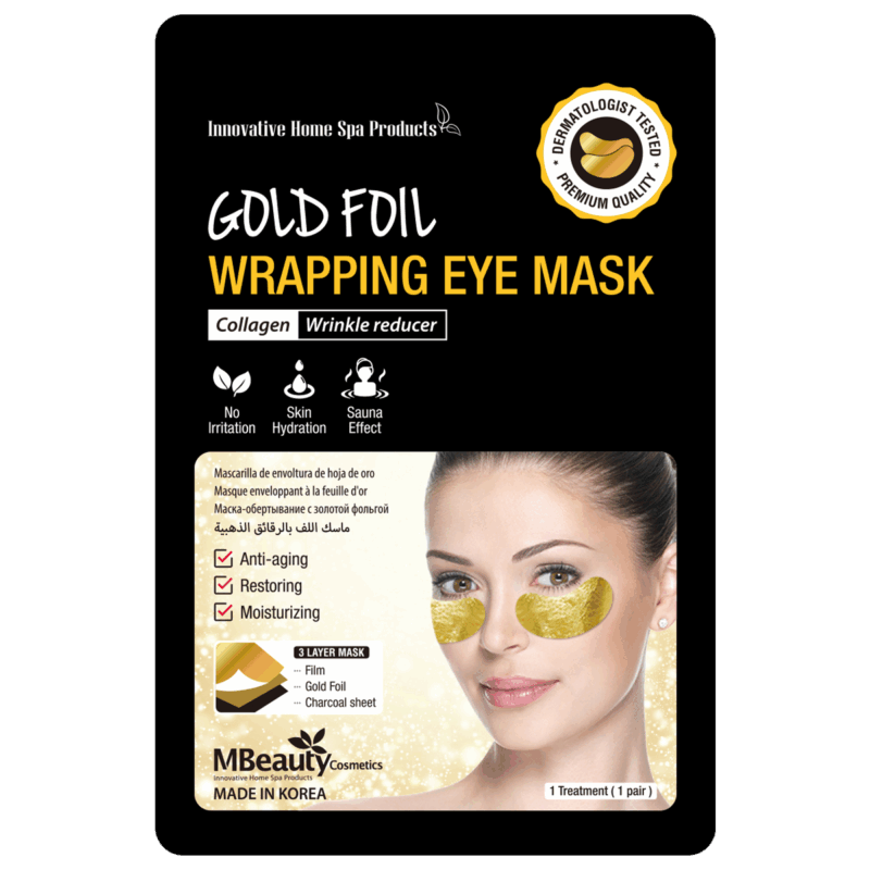 ماسک دور چشم ام‌بیوتی فویل طلایی MBeauty Gold Foil Wrapping Eye Mask بسته 3 عددی - Image 1