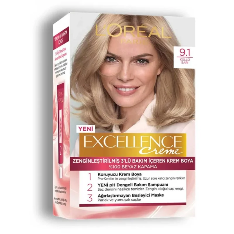 رنگ مو لورآل طلایی دودی EXCELLENCE شماره 9.1 - Image 1