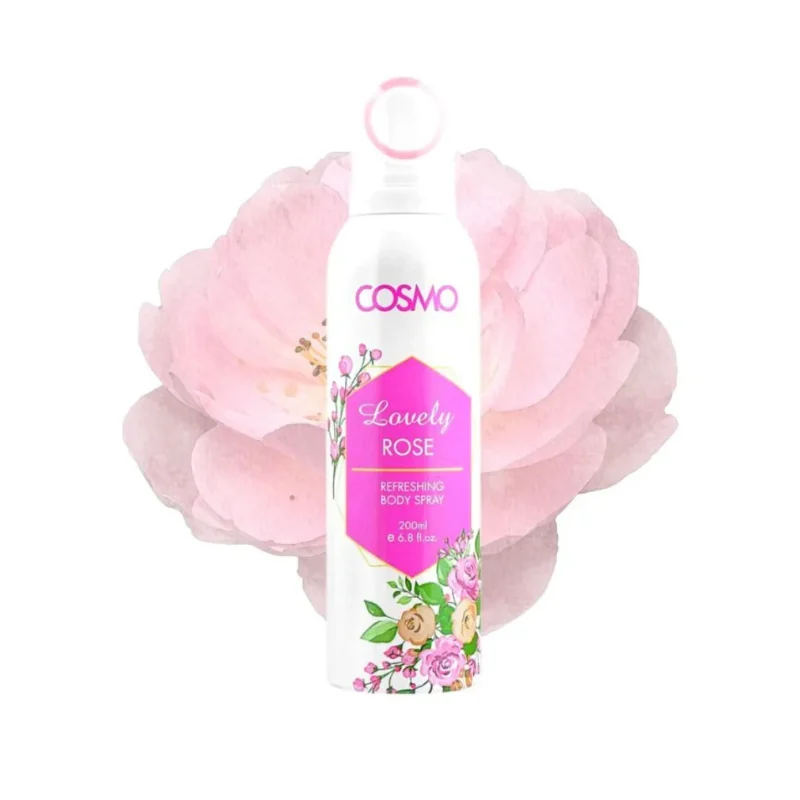 COSMO lovely ROSE 200ml اسپری بدن کاسمو رایحه لاولی رز COSMO lovely ROSE حجم 200 میل - Image 1