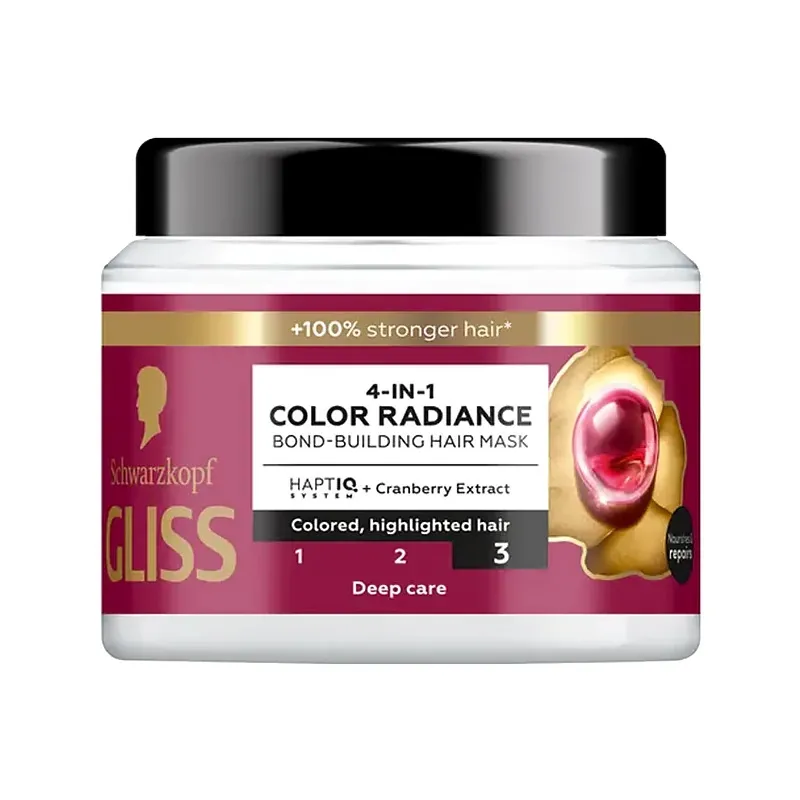 GLISS 4 IN 1 COLOR RADIANCE BOUND-BULDING HAIR MASK 400ml ماسک مو 4 در 1 گلیس Gliss COLOR RADIANCE حجم 400 میل - Image 1
