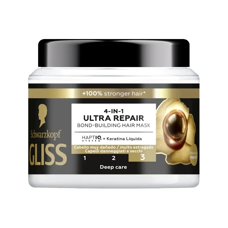 GLISS 4 IN 1 ULTRA REPAIR BOUND-BULDING HAIR MASK 400ml ماسک مو ترمیم کننده گلیس Gliss Ultimate Repair حجم 400 میل - Image 1