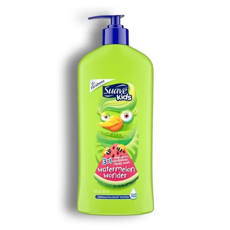 شامپو بچه Suave Kids 3in1 Shampoo Conditioner Body Wash Watermelon Wonder حجم 532 میل - Image 1