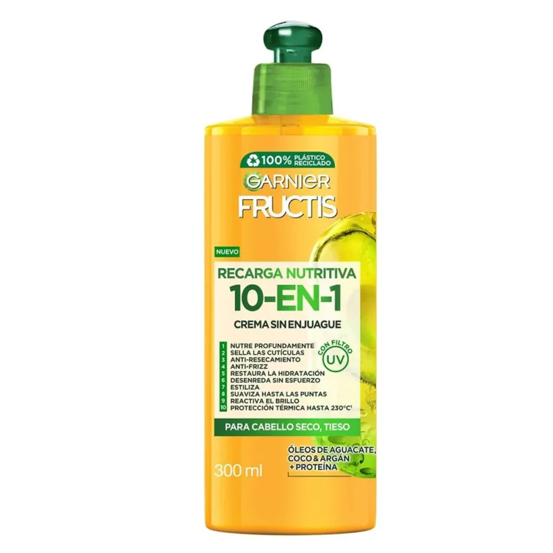 Garnier Fructis oil repair 3 RECARGA NUTRITIVA 10-in-1 Cream 300 ml کرم مو ترمیم کننده 10 کاره گارنیر Garnier Fructis RECARGA NUTRITIVA حجم 300 میل - Image 1