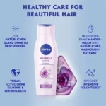 شامپوی درخشان‌کننده نیوآ با عصاره مگنولیا و روغن بادام Nivea Hairmilk Shine حجم 250 میل - Image 2