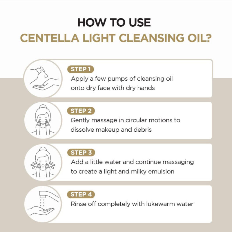 روغن پاک کننده آرایش ماداگاسکار سنتلا SKIN 1004 CENTELLA LIGHT CLEANSING OIL حجم 200 میل - Image 2