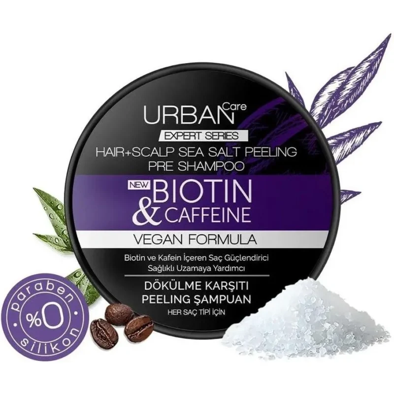 Urban Care Biotin & Caffeine Hair Scalp sea salt 200g اسکراب کف سر ضد ریزش بیوتین و کافئین اوربن Urban Care Biotin & Caffeine حجم 200 گرم - Image 1