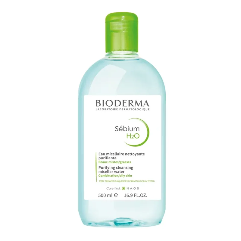 bioderma-Sebium-H2O-micellar-water-for-oily-skin-500ml میسلار واتر پوست چرب بایودرما bioderma Sebium H2o حجم 500 میل - Image 1
