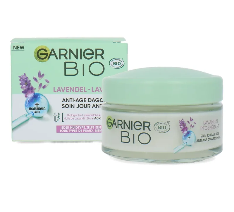 garnier-bio-lavendel-creme-de-jour-50-ml کرم شب ضد پیری گارنیه حاوی عصاره اسطوخودوس مناسب انواع پوست GARNIER BIO LAVENDER حجم 50 میل - Image 1