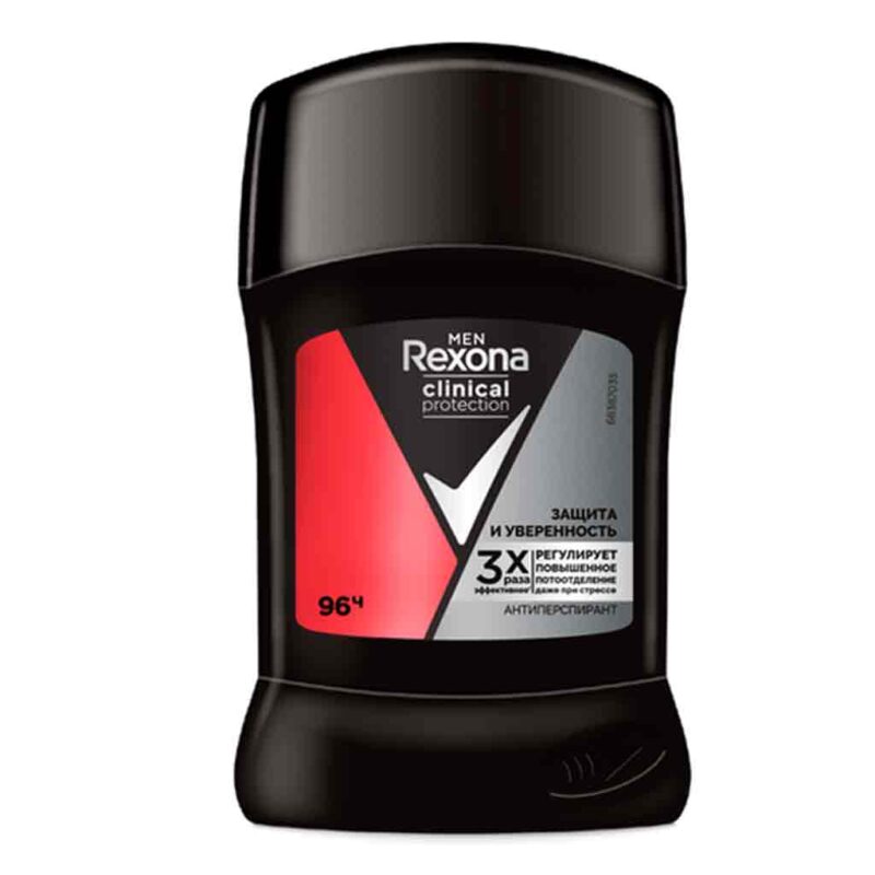 rexona-inconfidence-universal-antiperspirant-stick-for-men-50ml دئودرانت صابونی مردانه رکسونا Rexona Clinical Shower Clean کلینیکال 50 میل - Image 1