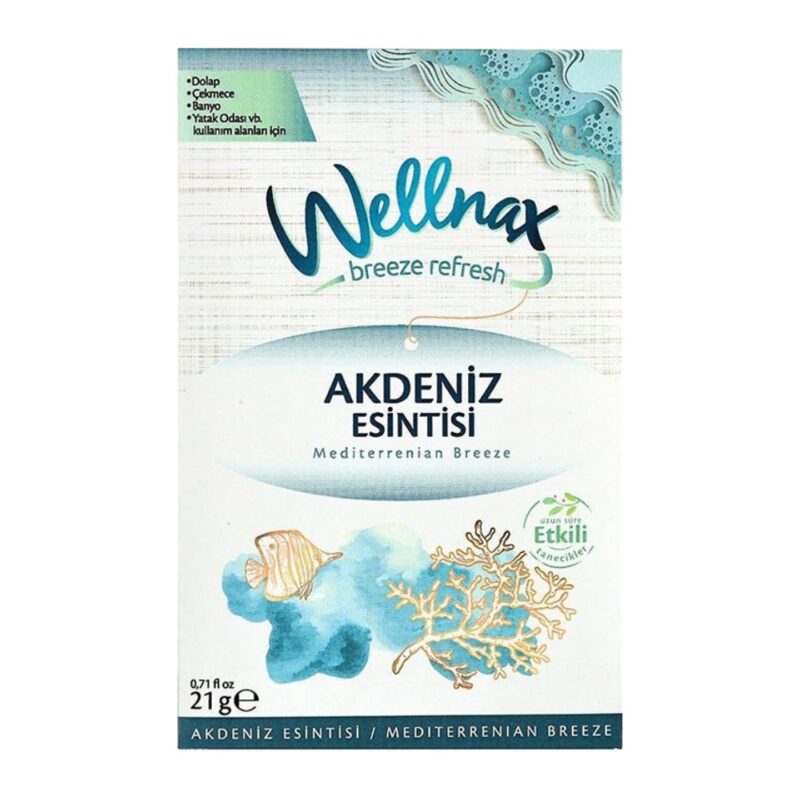 خوشبو کننده کمد و لباس Wellnax Akdeniz Esintisi رایحه نسیم مدیترانه وزن 21 گرم - Image 1