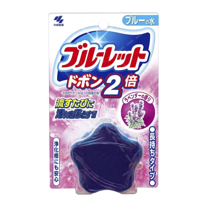 bluelet-lavender-scented-toilet-bowl-cleanser-120gr قرص فلاش تانک سرویس بهداشتی بلولت کوبایاشی Kobayashi Bluelet Lavender رایحه اسطوخودوس وزن 120 گرم - Image 1