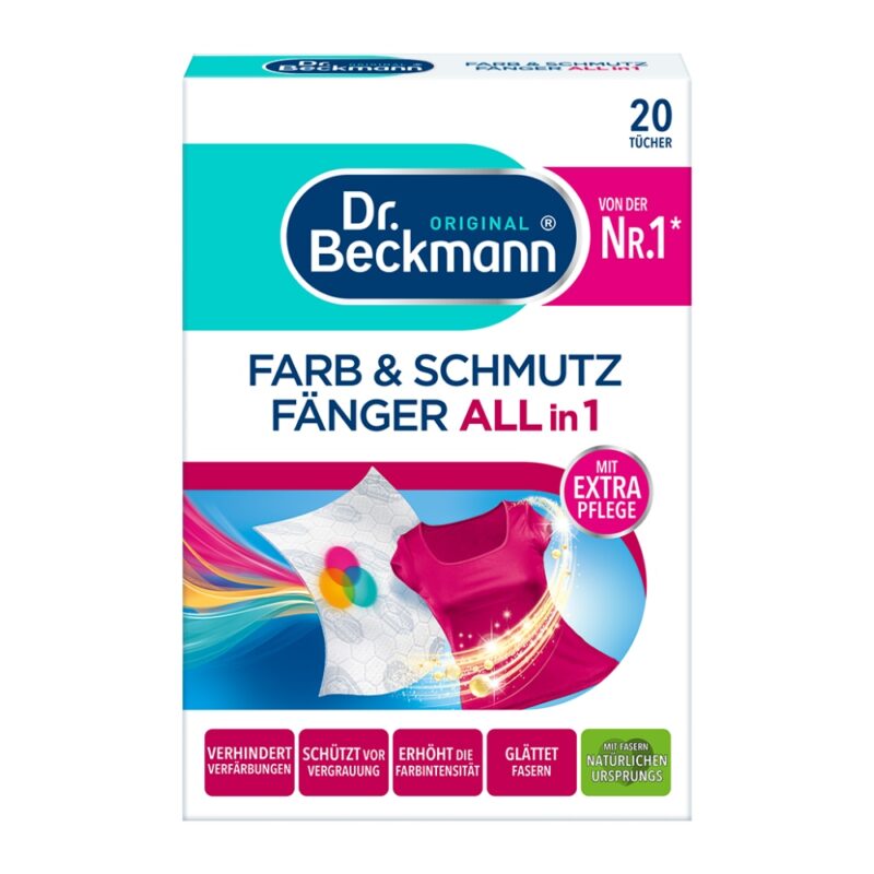دستمال جذب رنگ لباس دکتر بکمن Dr. Beckmann Farb And Schmutz حفظ رنگ لباس ها بسته 20 عددی - Image 1