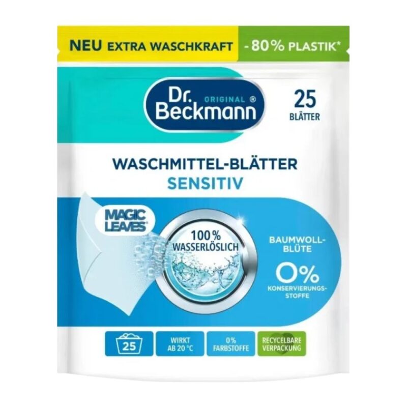 دستمال جادویی شوینده لباس دکتر بکمن Dr. Beckmann Sensitive بسته 25 عددی - Image 1