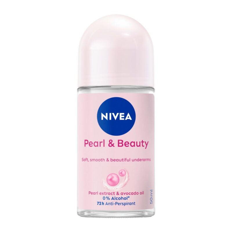 nivea-pearl-and-beauty-roll-on-deodorant-50ml مام رول زنانه نیوآ Nivea Pearl And Beauty حاوی روغن آووکادو حجم 50 میل - Image 1