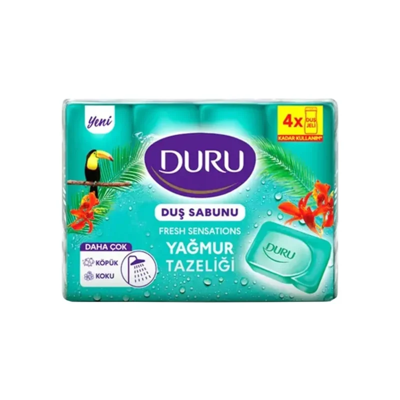 صابون حمام Duru Jungle Fresh رایحه طراوت جنگل بسته 4 تایی وزن 600 گرم - Image 1