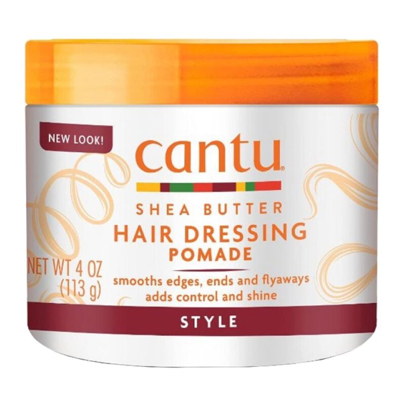 cantu-shea-butter-hair-dressing-pomade-113gr پماد حالت دهنده مو کانتو Cantu Hair Dressing مناسب موهای فر و مجعد وزن 113 گرم - Image 1