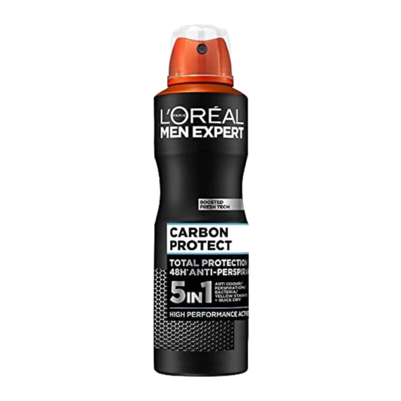 loreal-men-expert-carbon-protect-antiperspirant-150ml اسپری ضد تعریق مردانه لورآل L'Oreal Carbon Protect حجم 150 میل - Image 1