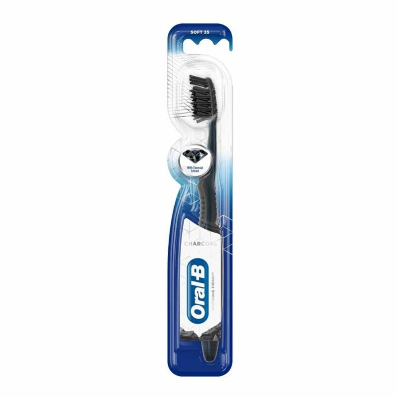 oral-b-charcoal-toothbrush-whitening-soft-brush مسواک زغالی اورال بی با برس نرم oral-b - Image 1