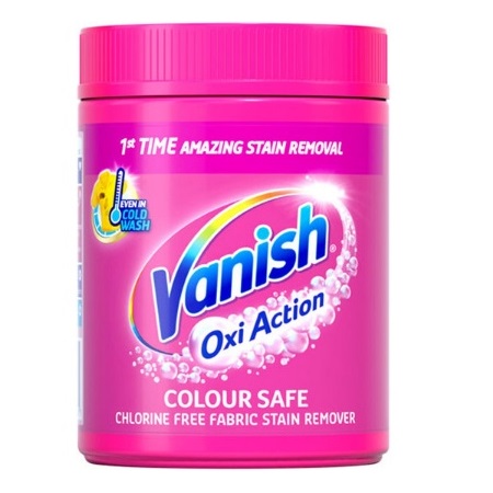 vanish-oxi-action-fabric-stain-remover-powder-470g پودر لکه بر مخصوص لباس های رنگی ونیش Vanish Colour Safe حجم 470 گرم - Image 1