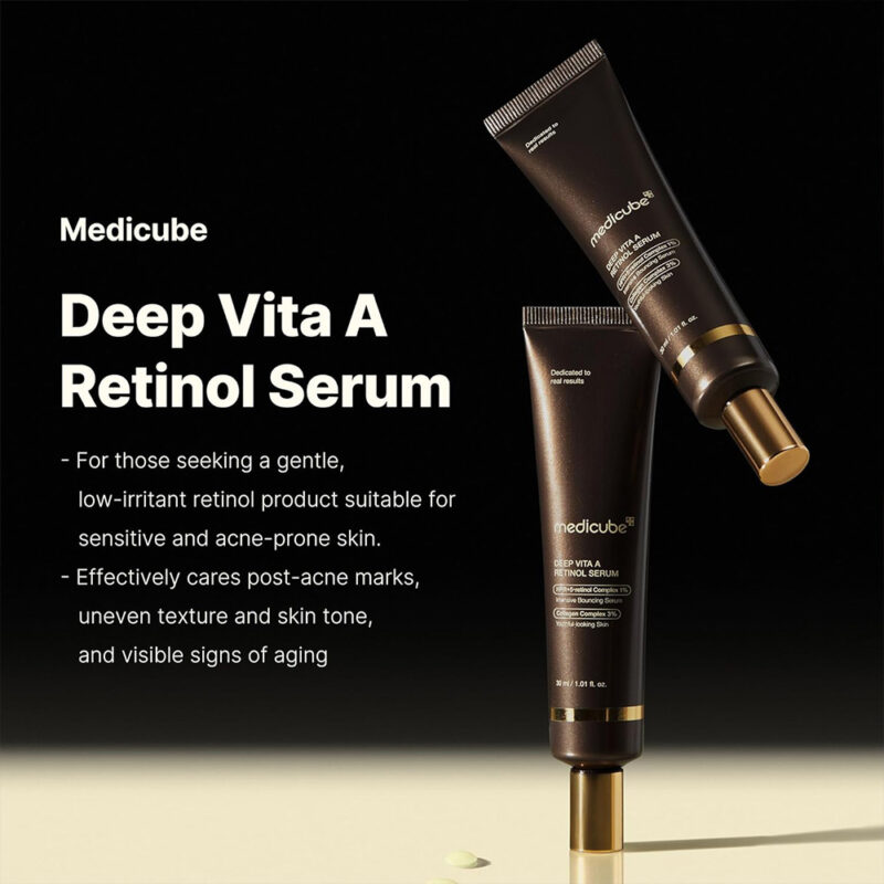 سرم ضد چروک رتینول مدی کیوب Medicube Deep Vita A Retinol Serum حجم 30 میل - Image 4