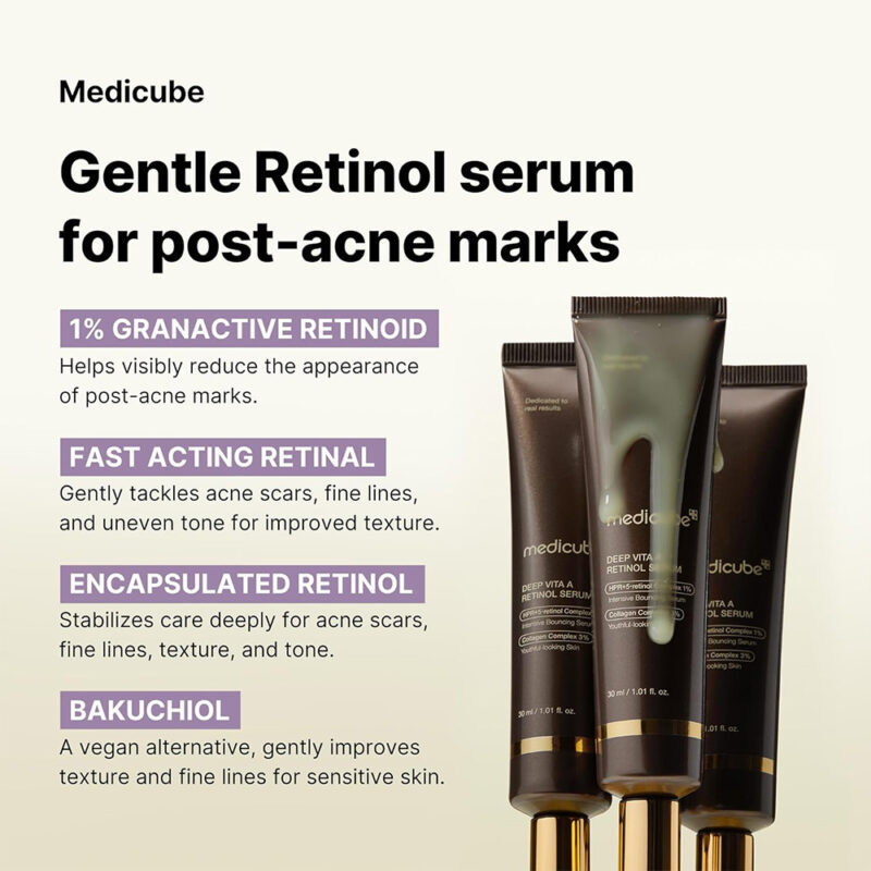 سرم ضد چروک رتینول مدی کیوب Medicube Deep Vita A Retinol Serum حجم 30 میل - Image 3
