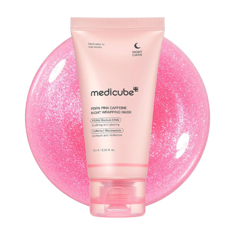 Medicube-PDRN-Pink-Caffeine-Overnight-Wrapping-Mask ماسک شب کافئین و PDRN ترمیم کننده و جوانساز مدی کیوب Medicube PDRN Pink Caffeine - Image 1