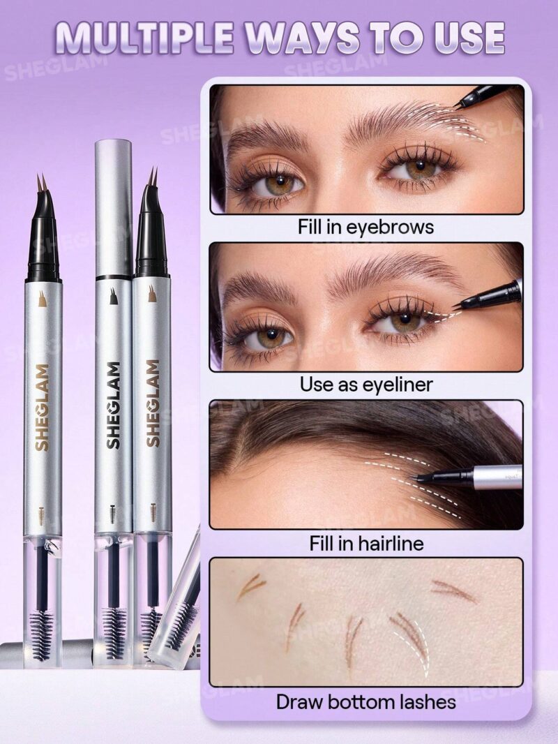هاشور و لمینت دوسر ابرو شیگلم SHEGLAM Real Flow Laminating Brow Pen رنگ Chocolate - Image 2
