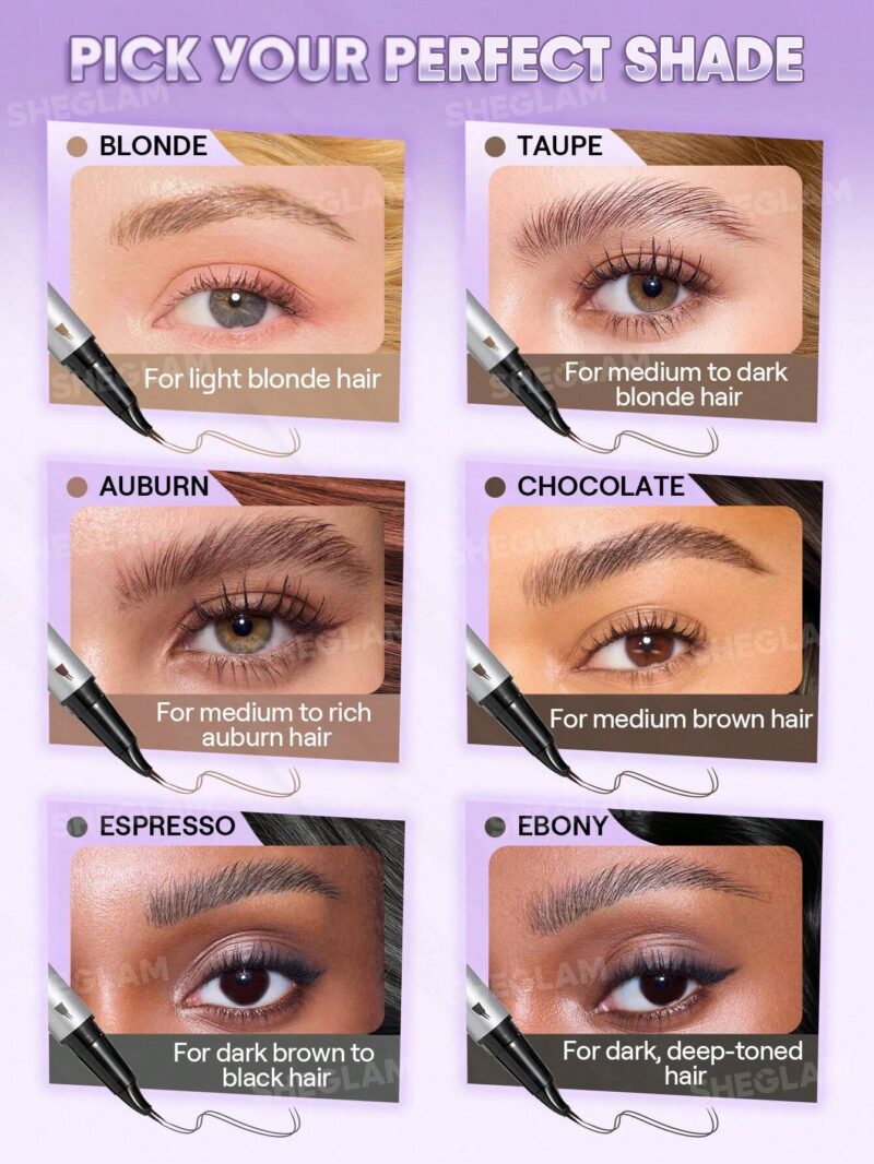 هاشور و لمینت دوسر ابرو شیگلم SHEGLAM Real Flow Laminating Brow Pen رنگ Chocolate - Image 3